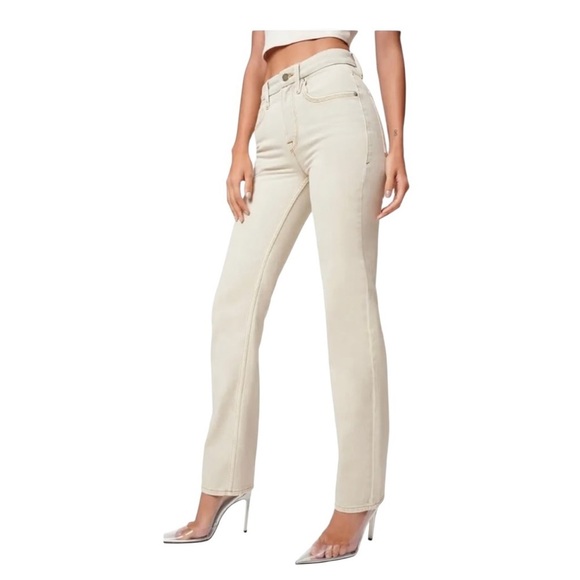 Good American Denim - Good American NEW 90s Icon Straight Jean in Bone